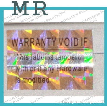 3d Embossed Hologram Destructible Warranty Labels 